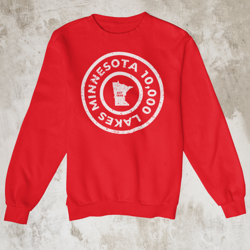 Red Lakes Distressed Sweater Flat Lay Mockup