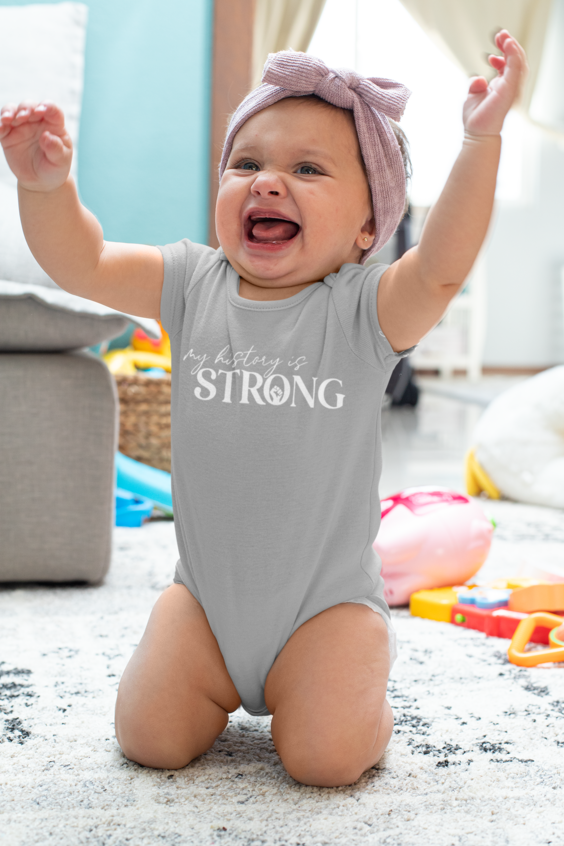 My History is Strong Baby Bodysuit Mockup